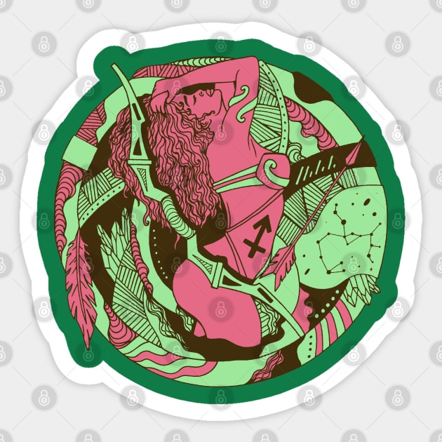 Pink Mint Sagittarius Beauty Sticker by kenallouis